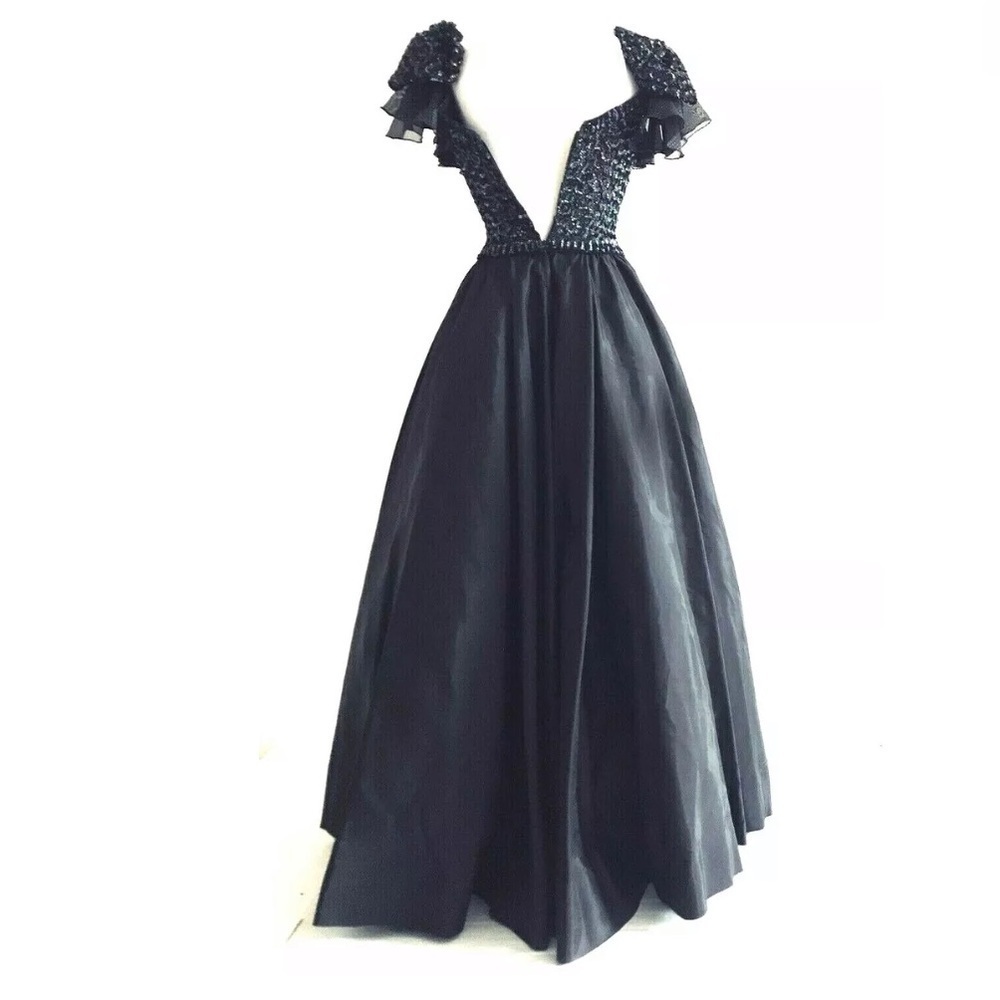 Vintage Mike Benet | Formals Womens Sequins Ball Gown Dress Maxi Embroidered - Picture 4 of 12